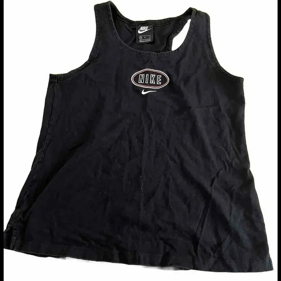 Nike Black Classic Embroidery Logo Tank Size Med VTG Active Athletic - Picture 1 of 4